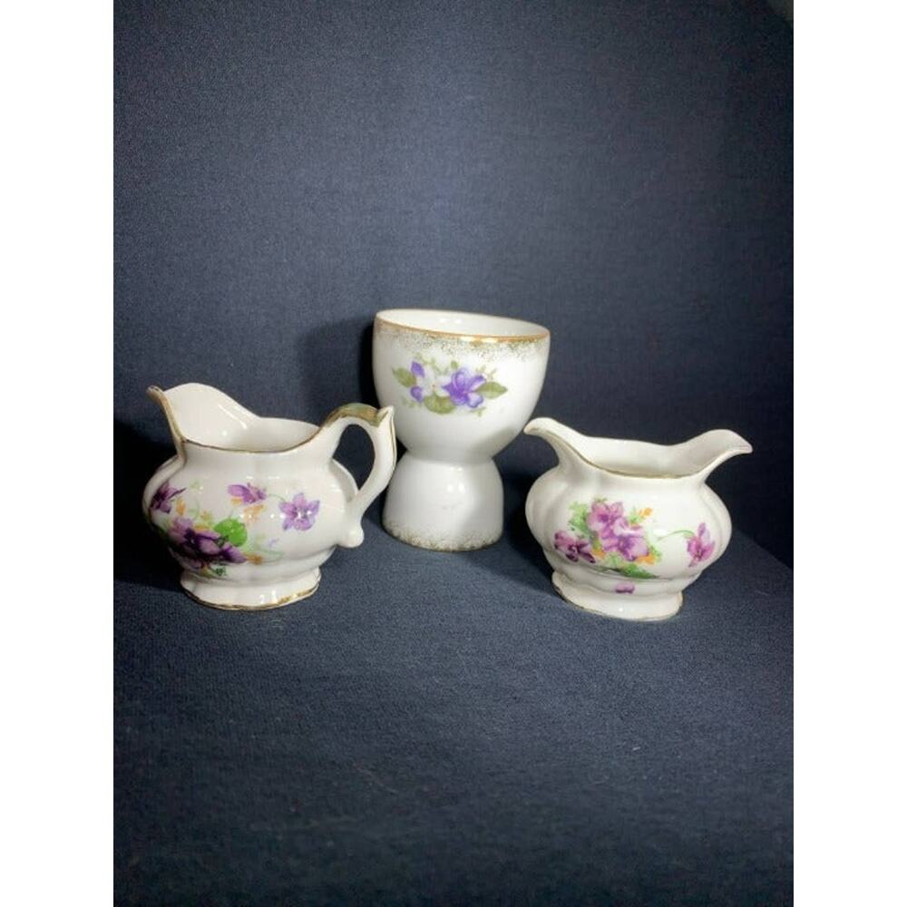 SAJI Set of 3 Dish Items Fancy China Flower Pattern